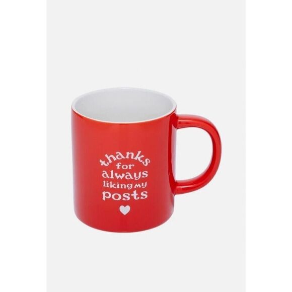 Parker Lane Thanks For Always Liking My Posts 15 OZ Red Coffee Mug NEW - Picture 1 of 3